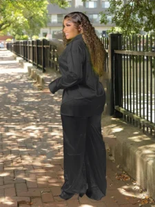 Two Piece Sets Womens Outifits Ladies Long Sleeve Shirt Satin Suit Pants Plus Size Casual Set Wholesale Bulk Dropshipping - Image 4