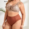 Perl Printed Crop Top khaki Underpants Suit Plus Size Bikini Sets for Women Fashion Two Piece Bathing Suit Fashion Swimwear 4xl - Image 3