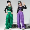 Kids Hip Hop Dancing Costumes for Girls Ballroom Shirt Pants Jazz Dance Stage Wear Outfits Child Dancewear Performance Suits - Image 2