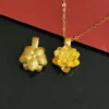 100% Genuine 999 Pure Gold Flower Pendant Exquisite Jewelry For Wife And Girlfriend Gift 24k Gold Women's Necklace - Image 3