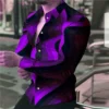 6 color men's shirt casual shirt high -quality 3D printing fashion trendy long -sleeved shirt comfortable and breathable - Image 3