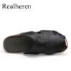 Men Leather Flat Slides Slippers Outdoor Indoor Home House Slip On Sandals Summer Shoes Free Shipping Big Size 47 48 - Image 5