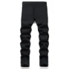 Black Men's Digital Print Cotton Jeans Mid-Waist Casual Hip Hop Pants Street Bike Fashion Clothing - Image 2