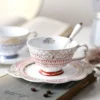 Creative Ceramic Coffee Cups for Couples, Saucer with Spoon, Flower Teapot, Herbal Tea Sets, Affordable Luxury, Modern Simplicit - Image 3