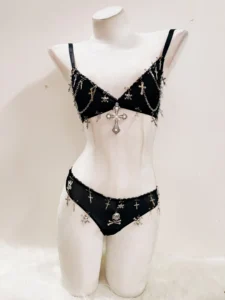 Sexy Bikini y2k Bikini y2k fashion bustier top y2k crop top Gothic Bikini gothic clothes harajuku Bikini Cross Tank Tops - Image 5