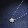 Pendants 1ct Moissanite Diamond Necklace for Women Sunflower 6 Claw Snowflake Luxury Platinum Jewelry Pt950 Gift for Chrismas - Image 3