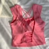 Backless Top Sexy Crop Top Women Summer Clothes Square Neck Corset Top Y2K Clothes 2024 Solid Bustier Streetwear Black Tank Top - Image 6