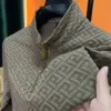 Luxury Brand Autumn High Quality Polo Half Turtle Collar Zipper Sweater New Long Sleeve Cardigan Business Casual Fashion Jacquar