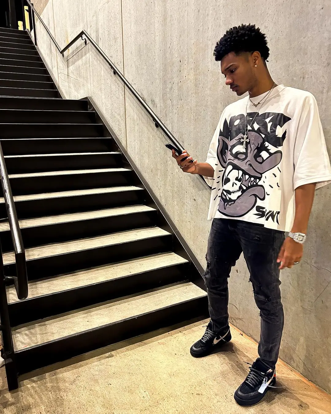Rock Hip Hop y2k tops Streetwear American Harajuku oversized Head graphic t shirt Couples goth shirts women clothes
