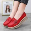 2022 Spring Autumn Women Flats Platform Loafers Ladies Leather Comfort Wedge Moccasins Orthopedic Slip On Casual Shoes plus size - Image 5