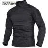 TACVASEN Mens Work Shirts 1/4 Zip Long Sleeve Hunting Shirts Outdoor Fishing Hiking Shirts Casual Pullover Tops Wear-Resistance - Image 2