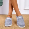 2022 New Women Shoes Sneakers Knitted Mesh Dude Flats Large Size Ladies Slip on Mujer Zapatill Casual Summer Female Mocassins - Image 3