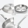 Stainless Steel Skillets 26/28cm Frying Pan Non Stick Bottom Pans Cookware Fried Steak Pot for Cooking Kitchen Home - Image 5