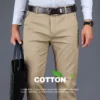 4 Colors 98% Cotton Casual Pants Men 2022 New Classic Style Straight Loose High Waist Elastic Trousers Male Brand Clothes - Image 4