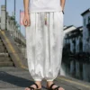 Men Pants Lantern Pants Summer Silk Hippie Gypsy Boho Baggy Pants Dragon Print Ankle-banded Soft Harem Pants Long Yoga Pants - Image 2