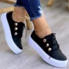 Summer White Women Shoes Fashion Round Toe Platform Shoes Plus Size Casual Sneakers Lace Up Flats Women Slip On Tennis Shoes - Image 3