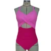 Sexy Backless Cross Swimming Suit Hollow Sling One Piece Swimsuit Fashion Color Matching Swimwear Bathing Suits For Women Bikini - Image 5