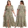 2023 Summer New Hot Sale European And American Style Plus Size Bohemia Printed Loose Dress For Women - Image 3