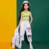 Kids Hip Hop Dancewear Ballroom Costumes for Girls Jazz Party Stage Outfits Dancing Clothes Street Dance Wear Shirt Jogger Cool - Image 4