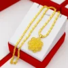 Gold shop with 999 increased flower thick women's chain car flower 18K necklace pendant 45cm. - Image 6