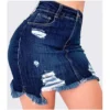 Plus Size Ripped Holes Bodycon Mini Denim Skirts 4XL 5XL Summer Sexy Ladies Tassel Short Pencil Skirts Wrap Jeans Skirt - Image 5