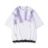 Hip Hop Style Graffiti T-Shirt Summer Bright T-shirts Fake Two Piece Clashing Round Neck Short Sleeve Top Neutral Printed Tshirt - Image 5