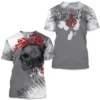 Vintage Cross Skull 3D Harajuku Print Ghost Men's Round Neck Short Sleeve Cool Fashion Casual Oversized T-shirt Top Hip Hop New - Image 5
