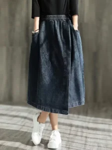 Max LuLu 2024 Spring Ladies Elegant Streetwear Womens Fashion Vintage Loose Denim Skirts Females Luxury Classic Casual Clothes - Image 4