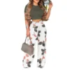 2023 new explosive summer new women's two-piece print vest pants women classic - Image 6