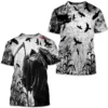 New Men's Vintage Round Neck T-shirt Cross Skull 3D Print Ghost Short Sleeve Cool Fashion Casual T-shirt Hip Hop Men Clothings - Image 3