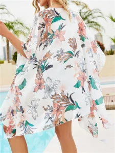 Summer Cover Up Women Floral Print Boho Beach Swimwear Cardigan Holiday Bikini Cover-ups Tassels Thin Hawaii Resort Wear Kimono - Image 6