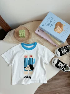 2024 summer new cartoon animal boys and girls four-color short-sleeved T-shirt - Image 5