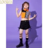 Girls Jazz Dance Clothing Youth Clothing Cutting Tank Top Mesh Hip Hop Pants Children's Show Dance Clothing - Image 2