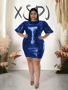 Evening Party Dresses for Women Spring New In Elegant Sequin Dress Plus Size Dress Free Shipping on Sale Wholesale Dropshipping - Image 5