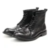 Retro Cowhide Mens Ankle Boots Luxury Genuine Leather 2024 Autumn Designer British Style Casual Black Business Brogues Shoes Man - Image 5