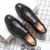 2022 Luxury Brand Penny Loafers Men Casual Shoes Slip On Leather Dress Shoes Big Size 38-47 Brogue Carving Loafer Driving Shoes - Image 3