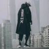 Emo Men Japanese Harajuku Sweatshirt Oversize Hoodie Korean Cloak Hip Hop Gothic Outwear Streetwear Techwear Coat Tops Clothes - Image 2
