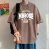 2024 New Short Sleeved T-shirt Men's Trendy Brand Pure Cotton T-shirt Casual Loose American Letter Round Neck Half Sleeves - Image 6