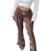 Frauen Boho Flare Pants Ethnic Tribal Print Bell Bottom Yoga Palazzo Hose