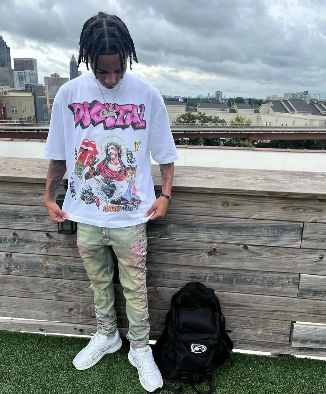 Harajuku American Hiphop graphic t shirts print oversized gothic streetwear Smart Casual graphic y2k tops goth men clothes