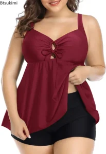 2024 Summer Bikini Tankini Swimsuits Women One Piece Swimsuit Plus Size Sexy Halter Skirt Shorts Female Bathing Suit Beachwear - Image 3