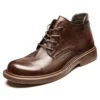 Retro Mens British Style Boots Luxury Genuine Leather Handmade Quality Comfortable Soft Leather Autumn Designer Social Shoes Man - Image 4
