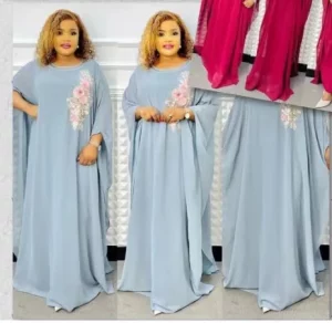 2023 African Dresses for Women Spring African Long Sleeve O-neck Blue White Gray Pink Long Robes Muslim Abaya African Clothes - Image 6