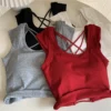 Backless Top Sexy Crop Top Women Summer Clothes Square Neck Corset Top Y2K Clothes 2024 Solid Bustier Streetwear Black Tank Top - Image 5