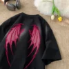 Angel Wings Printed T-shirt y2k Short Sleeve Letter Printing Tee 2024 Summer New Street Style T Shirts Large Size Unisex Tshirt - Image 4