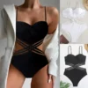 Female Swimsuit 2023 Summer Brazilian Bikini Women solid Swimwear Push Up Bikini Set one piece Bathing Suit купальник женский - Image 2