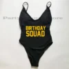 Sexy Pad Women Swimsuit BIRTHDAY QUEEN SQUAD Swimwear One Piece Bathing Suit girl bikinis 2022 woman Beachwear Monokini Bodysuit - Image 5