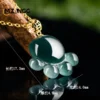 Natural Myanmar Jadeite Blue Water Cat Claw Pendant 18K Gold Inlaid with Ice Kind Lovely Fashion Women's Jade Necklace Gift - Image 4