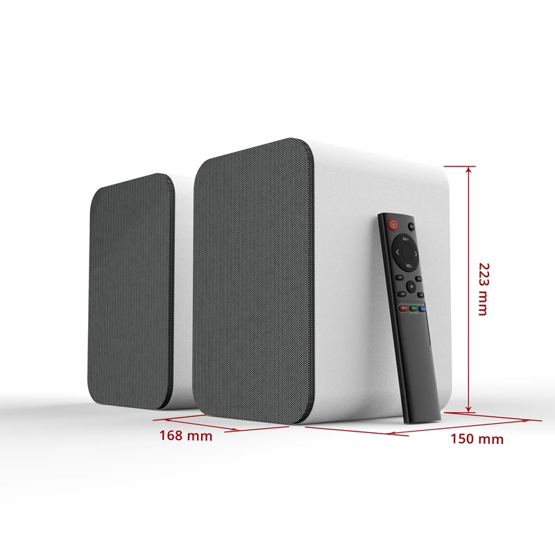 80W 2.0 Active Speakers Bookshelf Bluetooth Speaker Hi Fi Home Theater Wooden Music Soundbox For TV PC Subwoofer Bass Effect USB