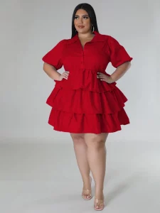 Wmstar Plus Size Dresses for Women Solid Summer Cute Elegant Midi Shirts Dress Fashion Birthday Outfits Wholesale Dropshipping - Image 6